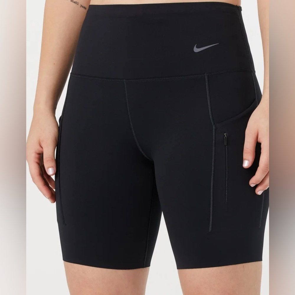 Nike DRI-FIT Firm Support High Waist Biker Shorts DQ5925-010-Running XS.